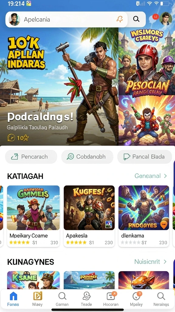 Fitur tantangan harian yang memberikan banyak hadiah menarik.