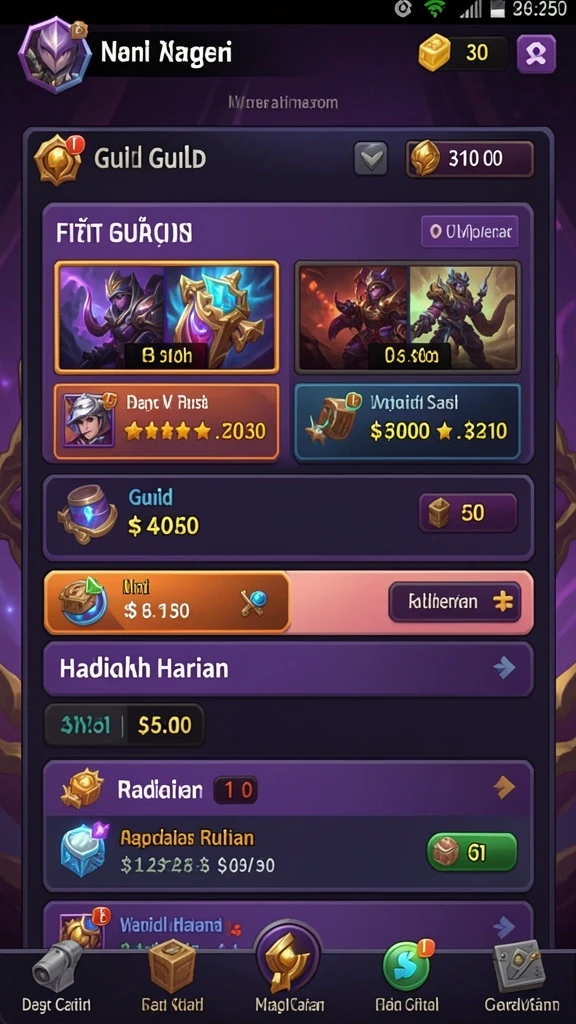 Menu permainan yang mudah dinavigasi.