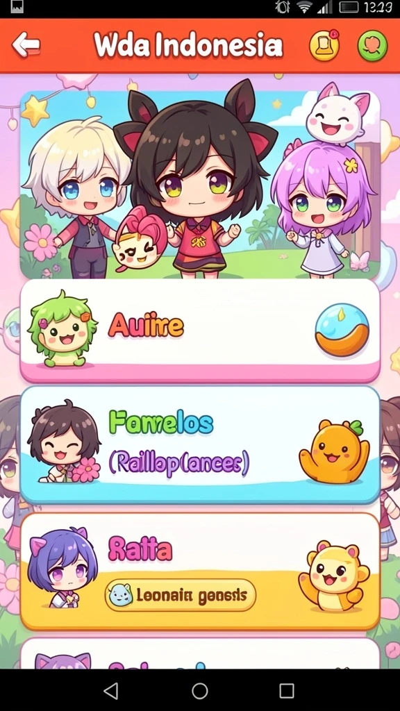 Gambar tampilan utama aplikasi dengan menu permainan.