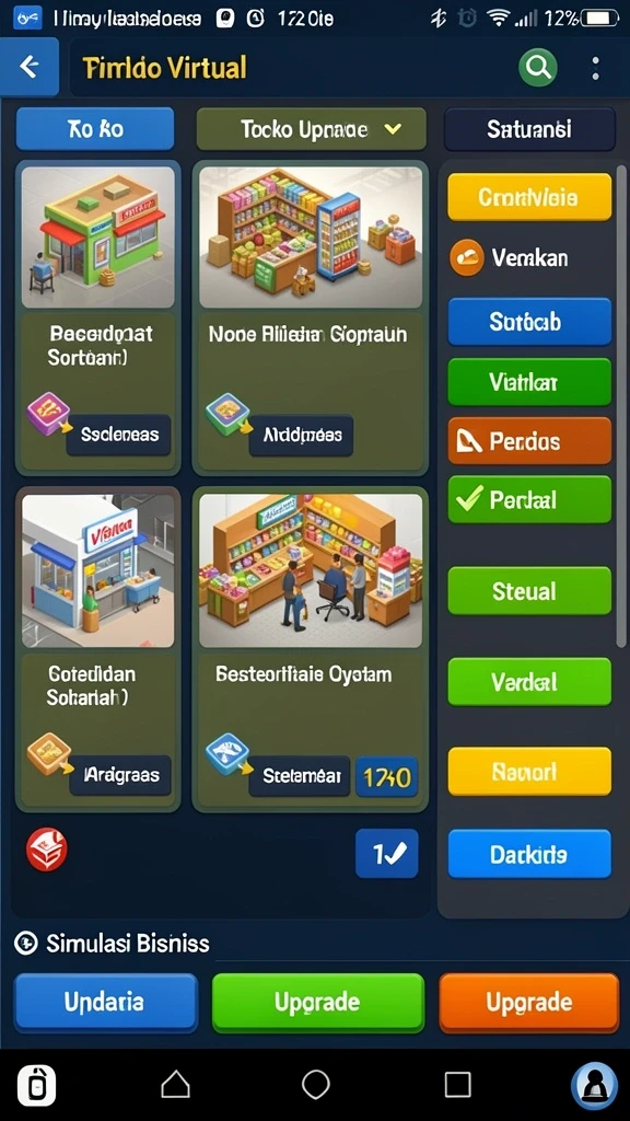 Menu permainan yang beragam dan mudah dijelajahi.