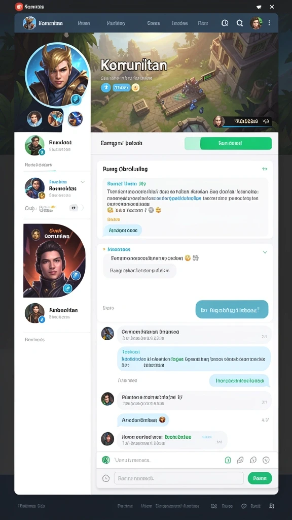 Fitur interaksi sosial yang memungkinkan pemain terhubung.